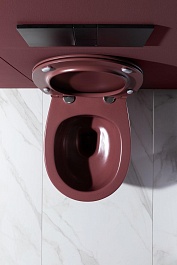 Allen Brau Унитаз подвесной Fantasy 4.11004.BD бордо с крышкой 4.11005.BD – фотография-16